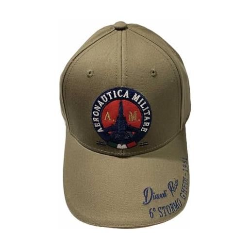 Aeronautica Militare cappellino ha1208 uomo, con visiera, baseball, diavoli rossi (it, testo, taglia unica, verde militare)