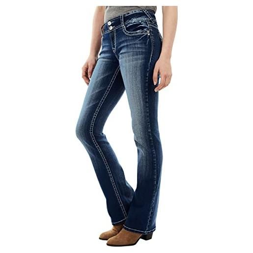rtdgcv tumbler kleidung 2023 - jeans da donna dimagranti con doppio petto a vita alta, ricamati, curvi, stretch, blu, xs