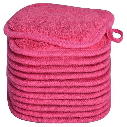 BloomSesame panni struccanti per viso, occhi, labbra, riutilizzabili, in morbida microfibra per la pulizia del viso, 5inch x 5inch, confezione da 12 (rosa scuro)