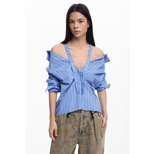 Desigual camicia a righe scollata
