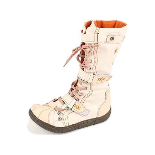 CH SHOELANDER stivali da neve invernali da donna in pelle pu lavata, bianco, 37.5 eu