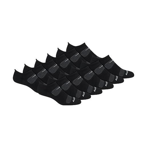 Saucony calzini da uomo con linguetta a rete traspirante e vestibilità comoda, nero (12 paia), large