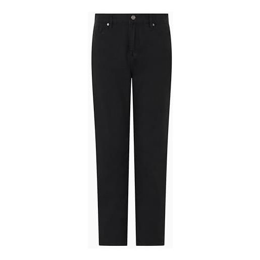 Armani Exchange seven magic mountain, cropped fit, logo patch jeans, denim nero, 36 donna