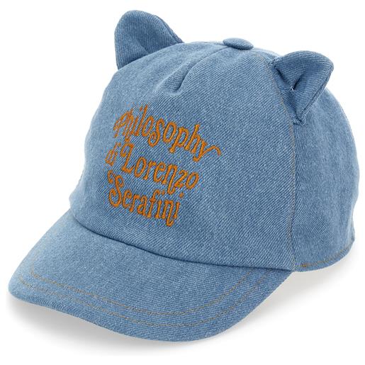 PHILOSOPHY KIDS cappellino in denim con orecchie