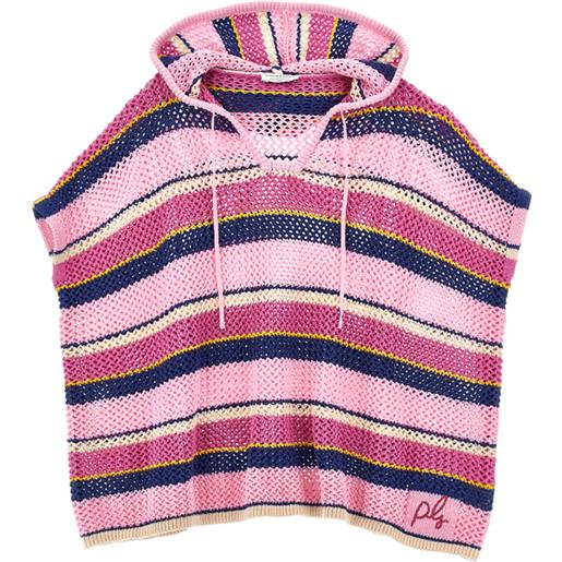 PHILOSOPHY KIDS poncho a righe multicolor in maglia
