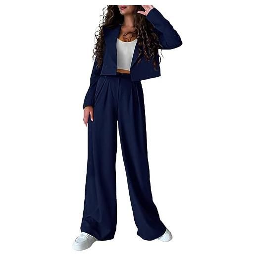 Generico tailleur in due pezzi elegante da donna business completo da ufficio slim fit suit blazer con scollo a v manica lunga aperto pantaloni set carriera da cocktail per business e matrimoni