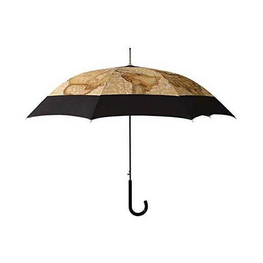 Alviero Martini 1A Classe ombrello automatico lungo antivento geo bordo nero, made in italy