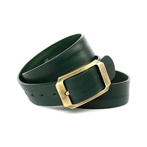 Anthoni Crown ledergürtel cintura, verde, 90 uomo
