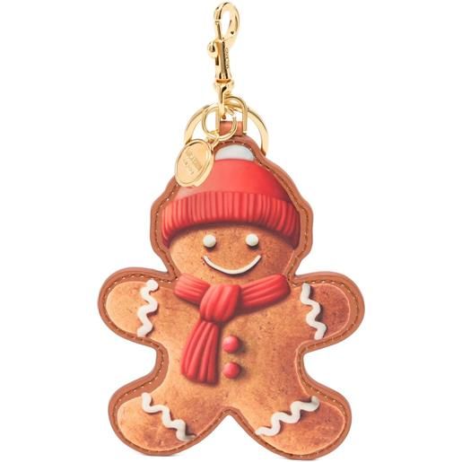 Moschino portachiavi con stampa - marrone