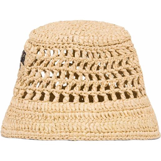 Prada cappello bucket con logo - toni neutri
