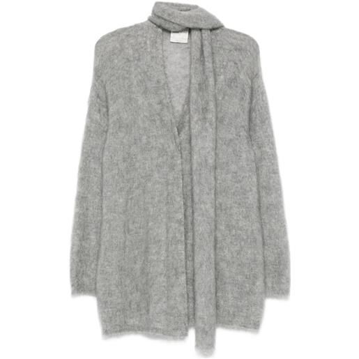 Forte Forte cardigan con dettaglio foulard - grigio