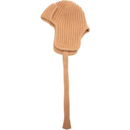 Moncler berretto con applicazione - marrone