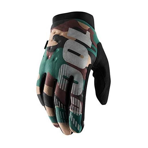 100% guanti brisker, camouflage/nero, xl, donna