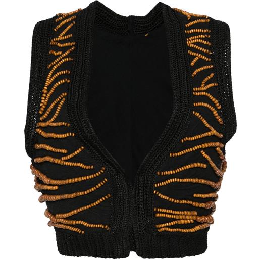 Forte Forte gilet con decorazione - nero