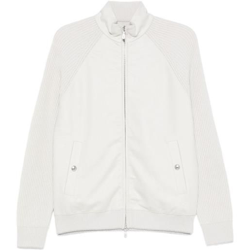 Eleventy bomber con inserti - bianco