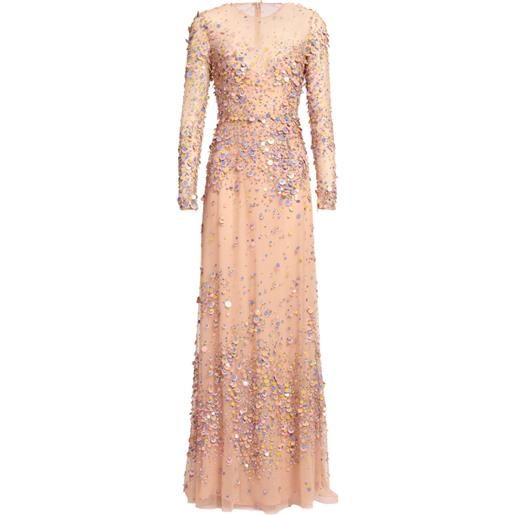 Elie Saab abito lungo con paillettes - rosa