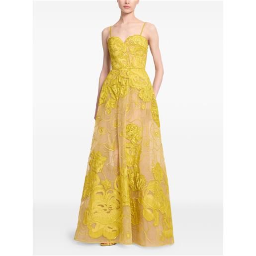 Elie Saab abito lungo con decorazione - giallo