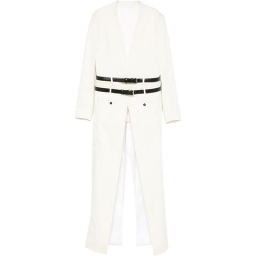 DSQUARED2 cappotto con cintura e bottoni - bianco