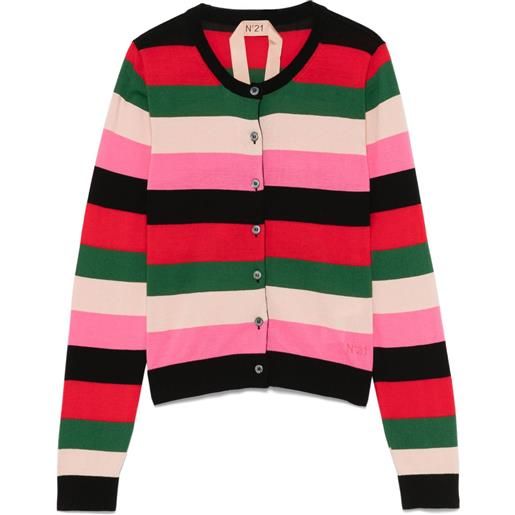 Nº21 cardigan a righe - nero