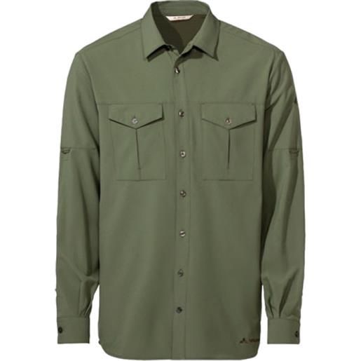 Vaude men's rosemoor ls shirt ii, camicia da trekking, verde