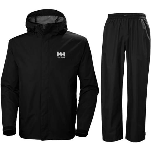 Helly Hansen seven j/hh rain, completo antipioggia, uomo, nero