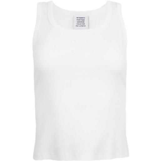 VETEMENTS canotta a coste - bianco