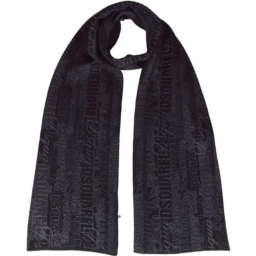 DSQUARED2 sciarpa con logo jacquard - nero