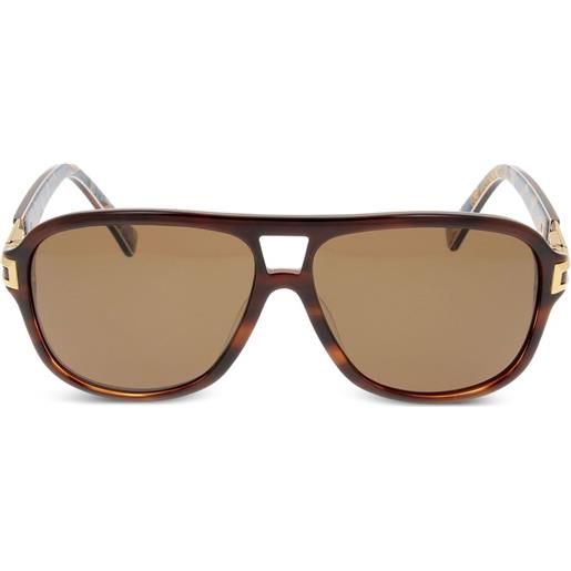 Zilli occhiali da sole andy con montatura stile pilota - marrone