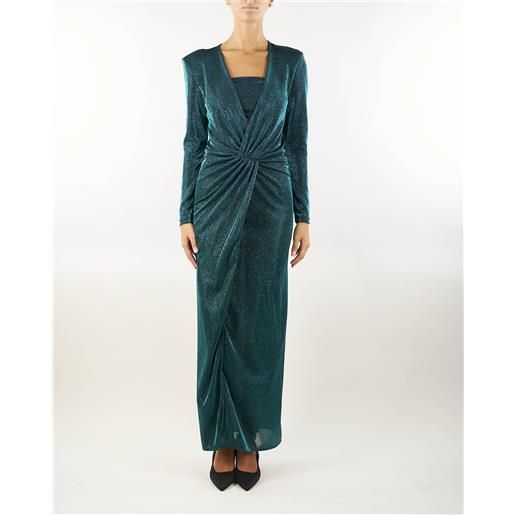 SIMONA CORSELLINI abito lungo in lurex con incrocio simona corsellini