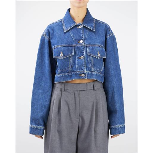 VICOLO giubbotto cropped in denim vicolo