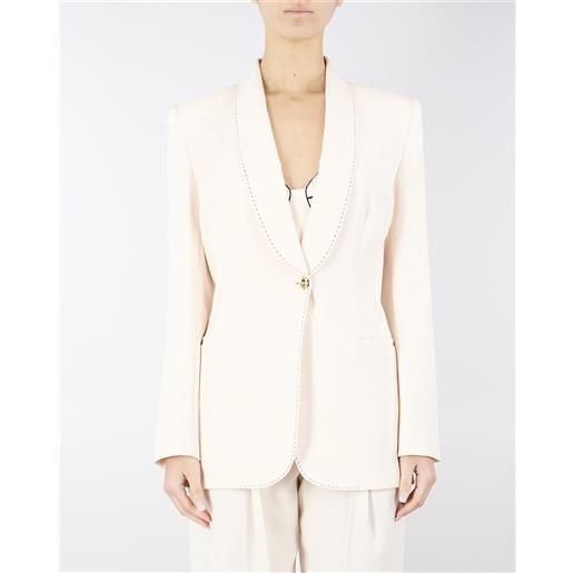 ELISABETTA FRANCHI giacca in crêpe con impunture a contrasto