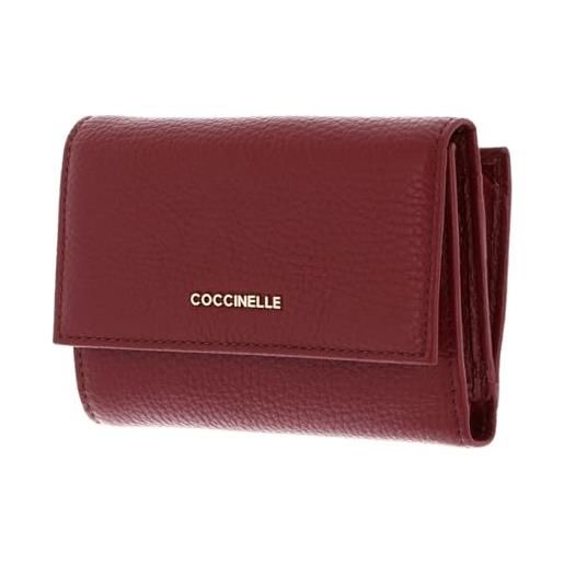 Coccinelle pelle portafoglio metallic soft wallet grainy leather ribes mirtillo