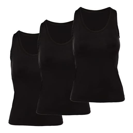 Ciocca pacco da 3 - top donna canotta in bamboo - morbido elastico traspirante [p0718m_nro_m_3]