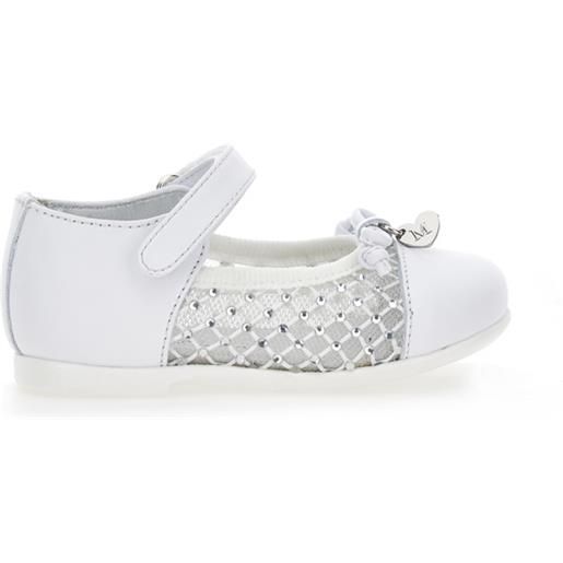 Monnalisa ballerine pelle con rete e strass