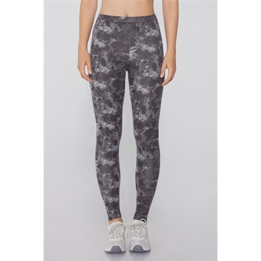 Tezenis leggings in cotone stampato donna grigio