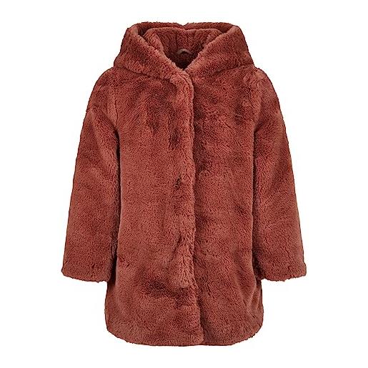 Urban Classics girls hooded teddy coat giacca, rosa scuro, 134 cm-140 cm bambina