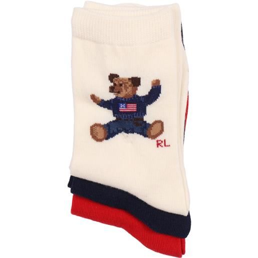 POLO RALPH LAUREN sitting bear-crew sock-3 pack