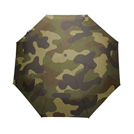 Sawhonn camuffamento fatiche verdi ombrello automatico pieghevole portatile ombrelli antivento da viaggio per uomini donn