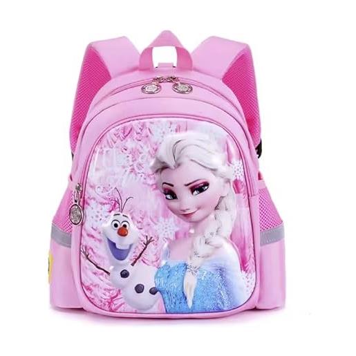Generico zainetto asilo bambini 2-6 anni - zaino bambino scuola materna, viaggi e tempo libero con design cartoon, leggero e resistente (elsa)