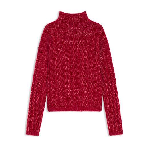 HUGO maglione con lavorazione a coste, rosso
