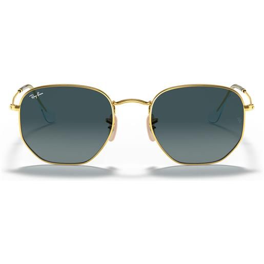 Ray-Ban occhiali da sole rb3548n 91233m hexagonal oro/blu sfumato unisex