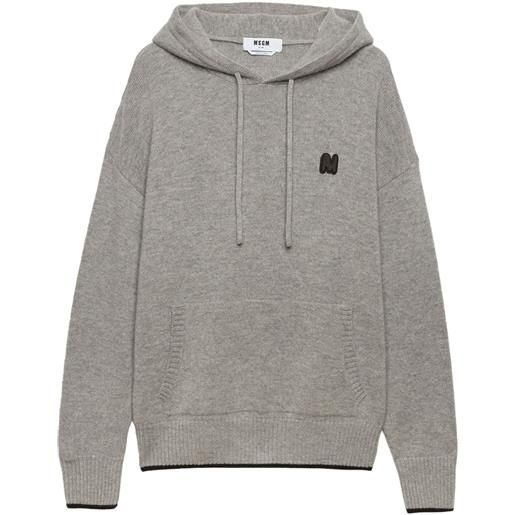 MSGM felpa con cappuccio e logo - grigio
