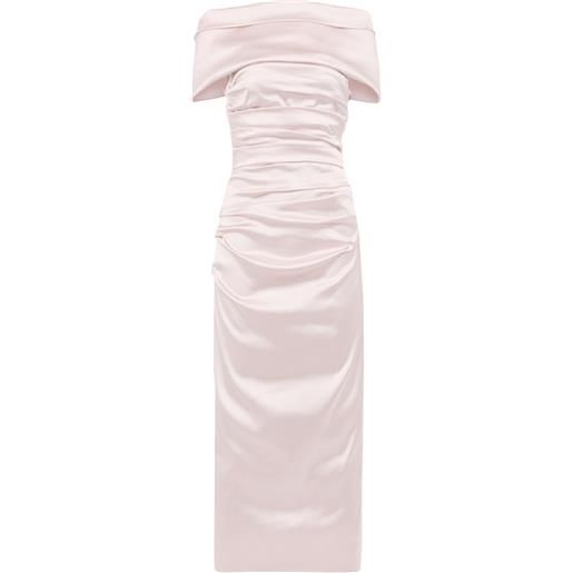 Talbot Runhof abito midi con spalle scoperte - rosa