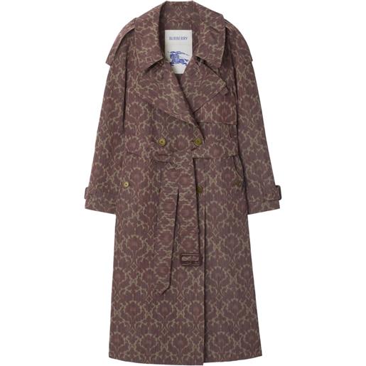 Burberry trench con stampa barocca - marrone