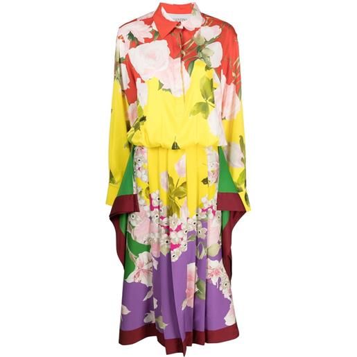 Valentino Garavani abito midi a fiori - rosso