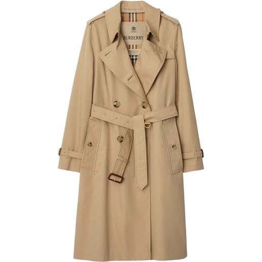 Burberry trench doppiopetto con cintura - marrone
