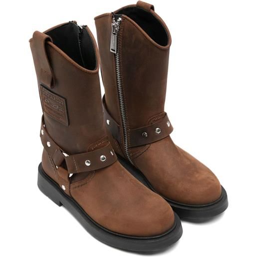 DSQUARED2 KIDS stivaletti con borchie - marrone
