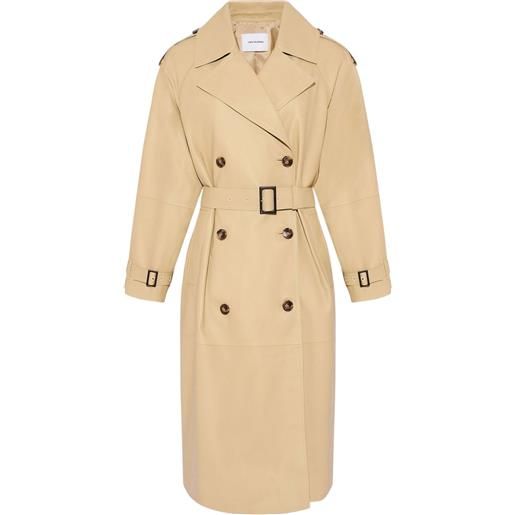 Yves Salomon trench con cintura in pelle - toni neutri