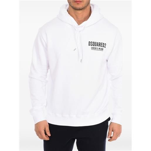 DSQUARED2 felpa con cappuccio e logo - bianco