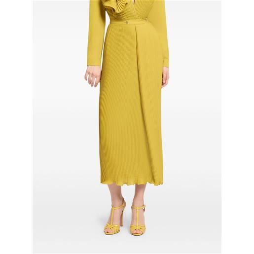 Elie Saab gonna plissettata in chiffon - giallo